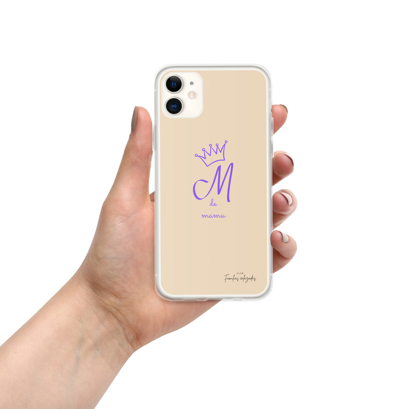 Coque iPhone® beige "M pour mamu"