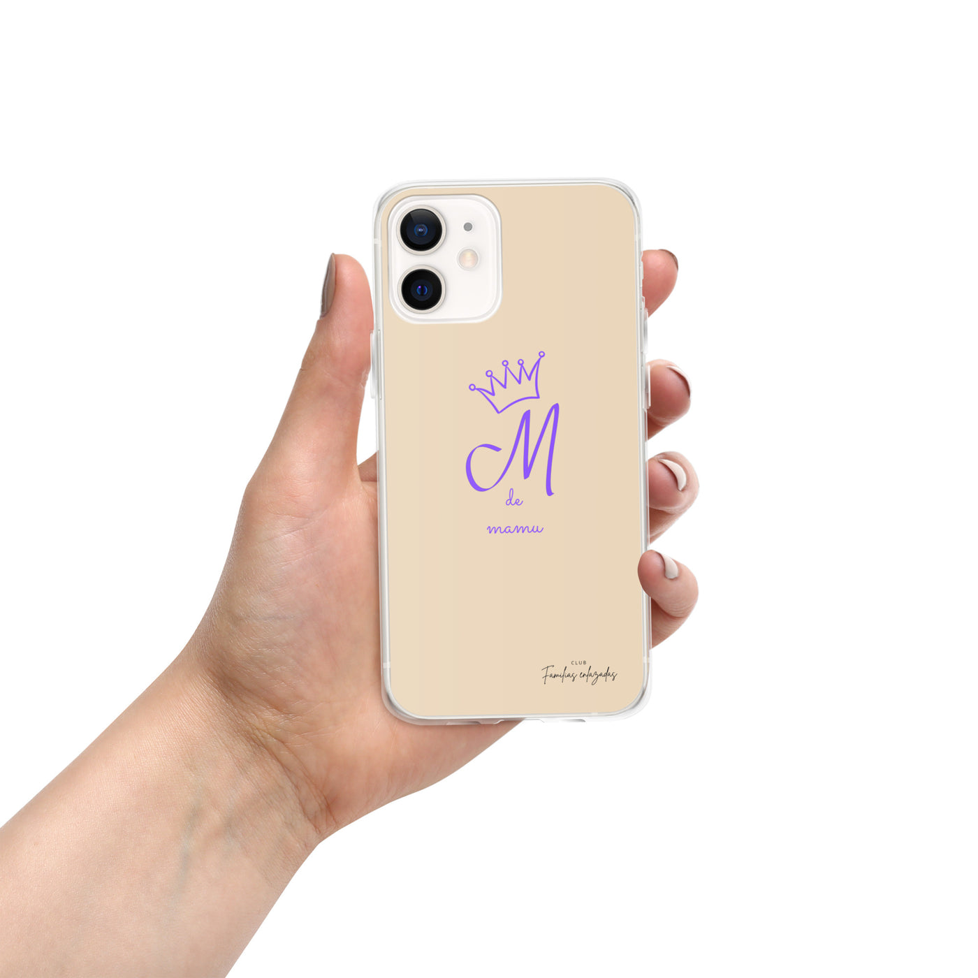 Beige iPhone® Hülle „M wie mamu“