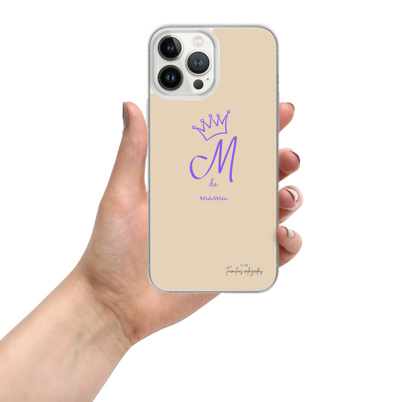 Coque iPhone® beige "M pour mamu"