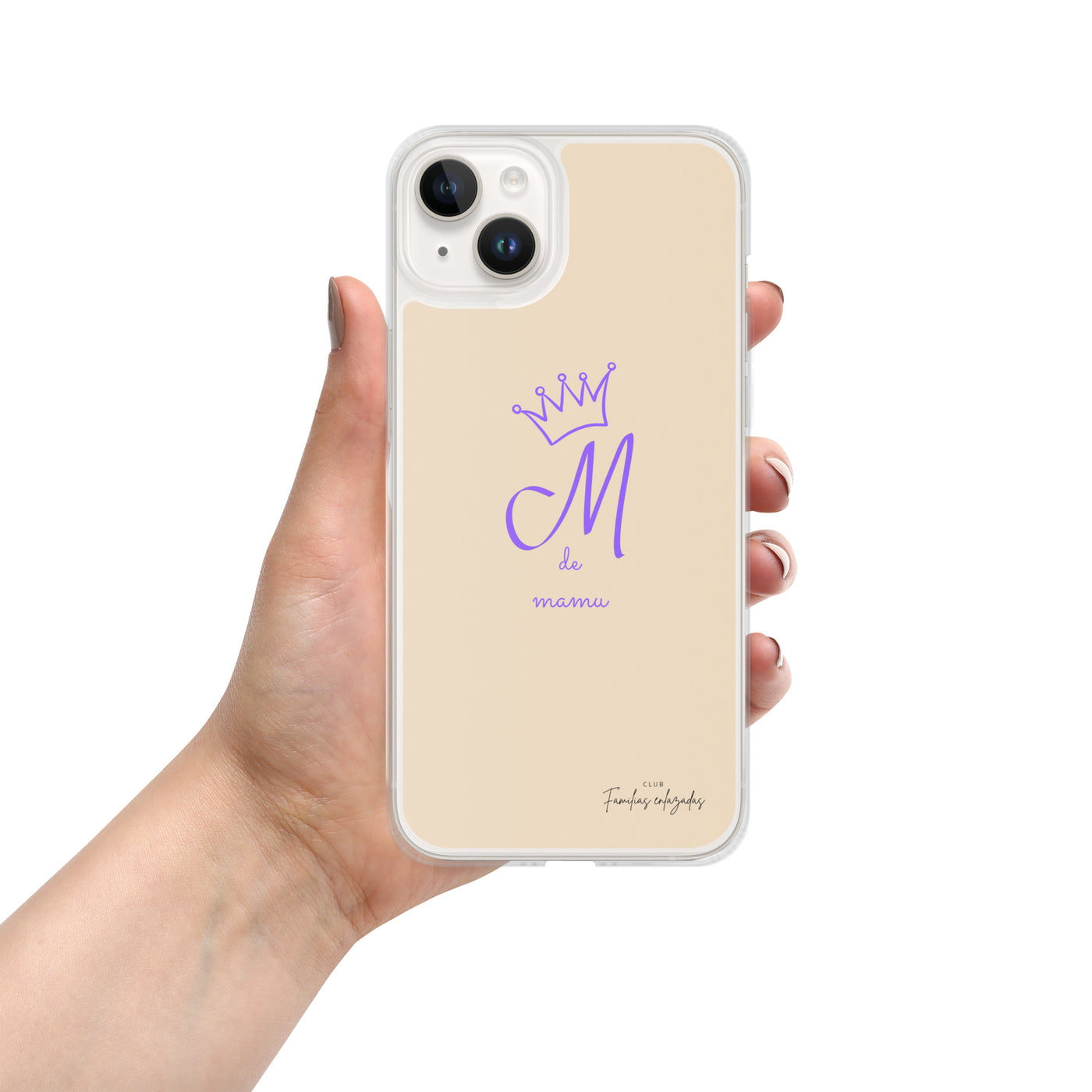 Beige iPhone® Hülle „M wie mamu“