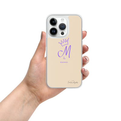 Beige iPhone®-Hülle „M für Mama“