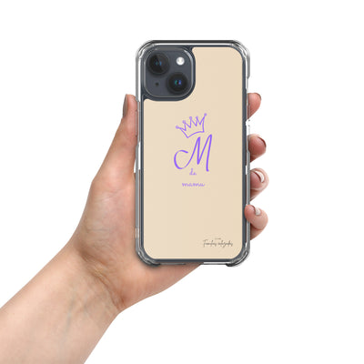 Beige iPhone® Hülle „M wie mamu“