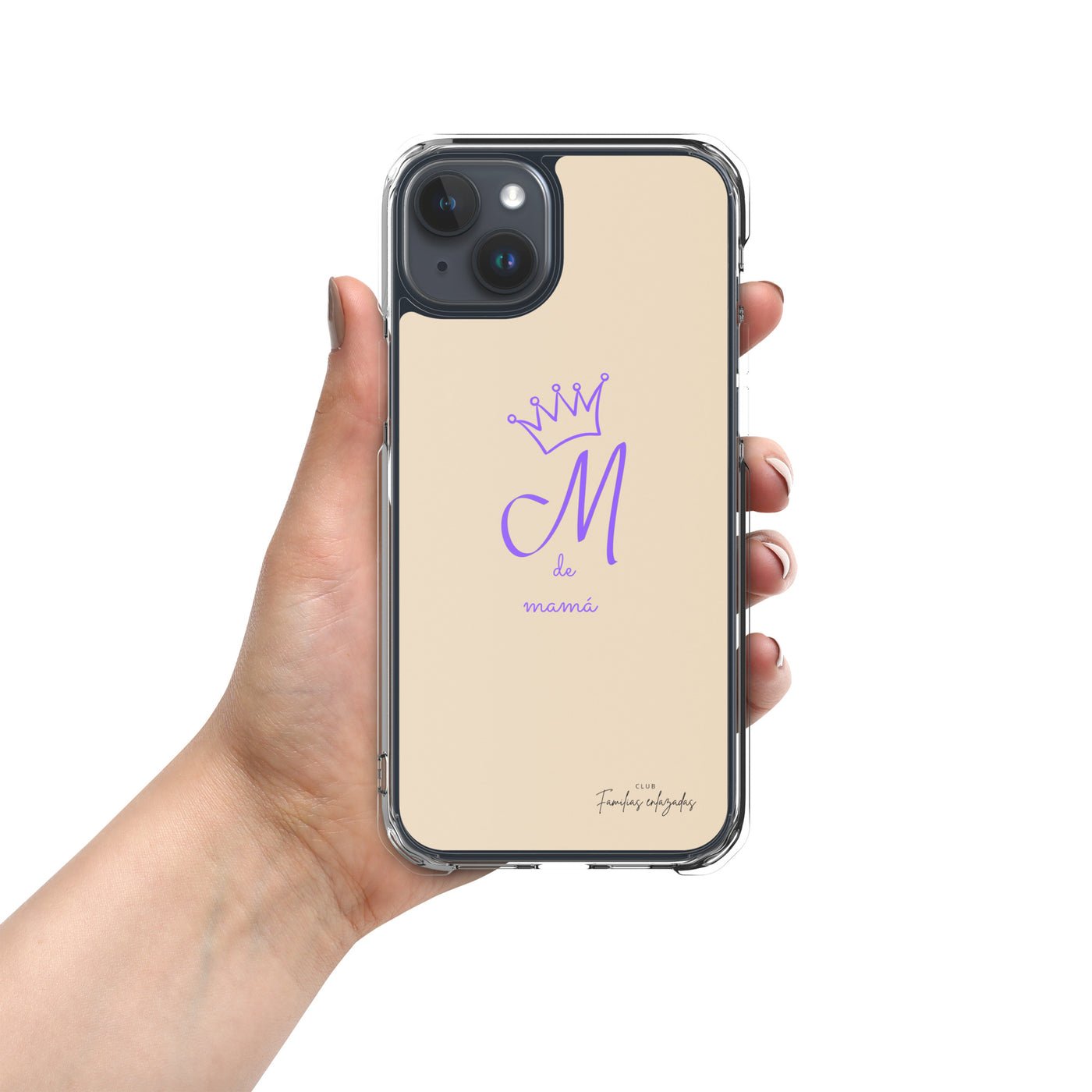 Beige iPhone®-Hülle „M für Mama“