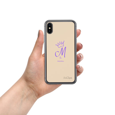 Beige iPhone® Hülle „M wie mamu“