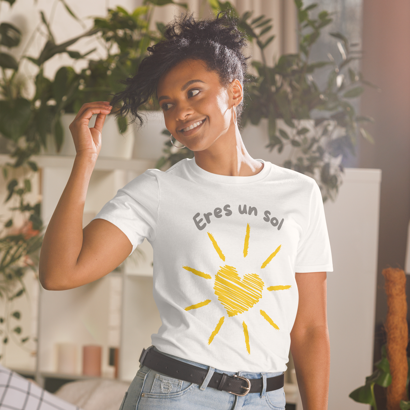 T-shirt unisexe à manches courtes « Tu es un soleil »