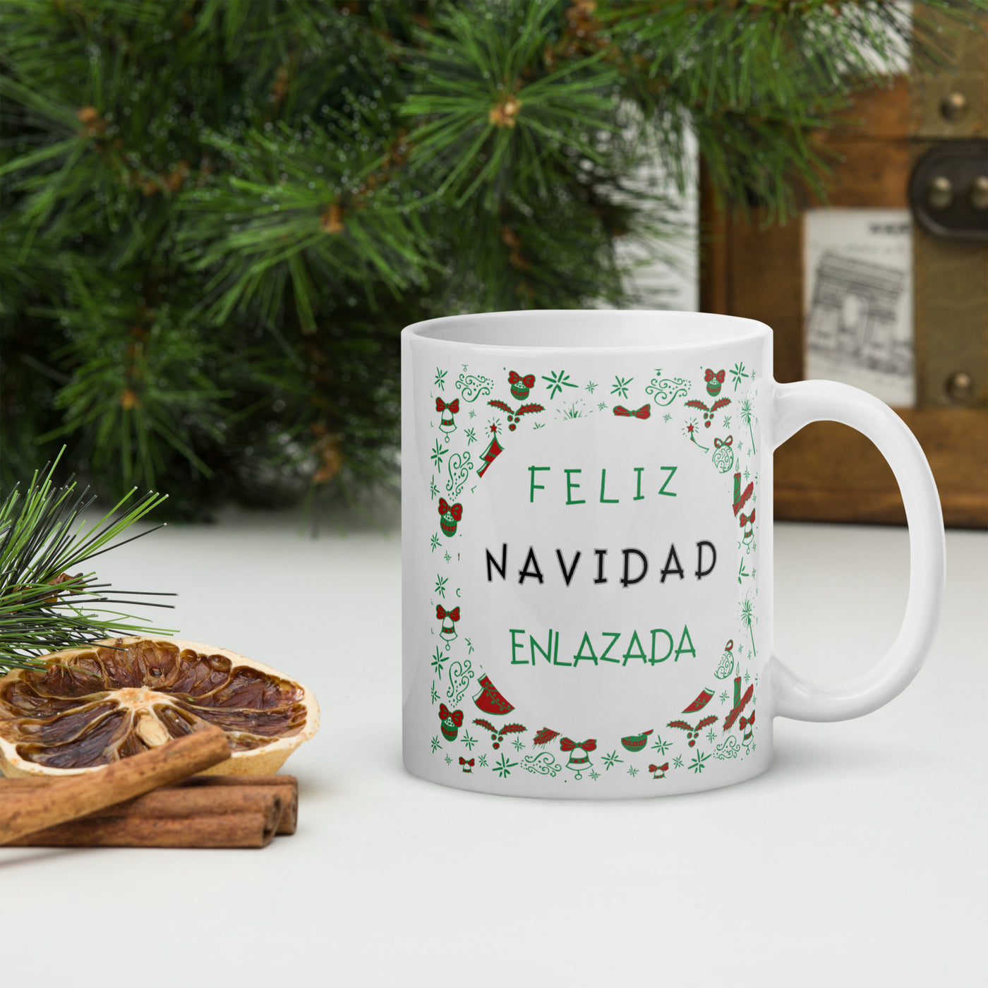 Taza Feliz Navidad Enlazada