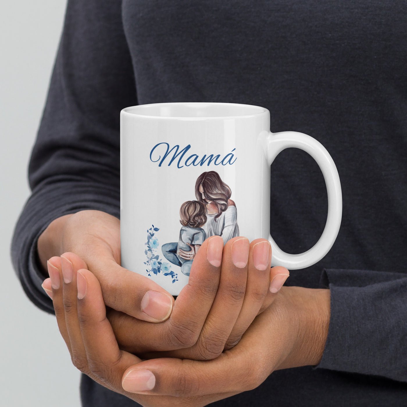 Taza “Mamá” azul