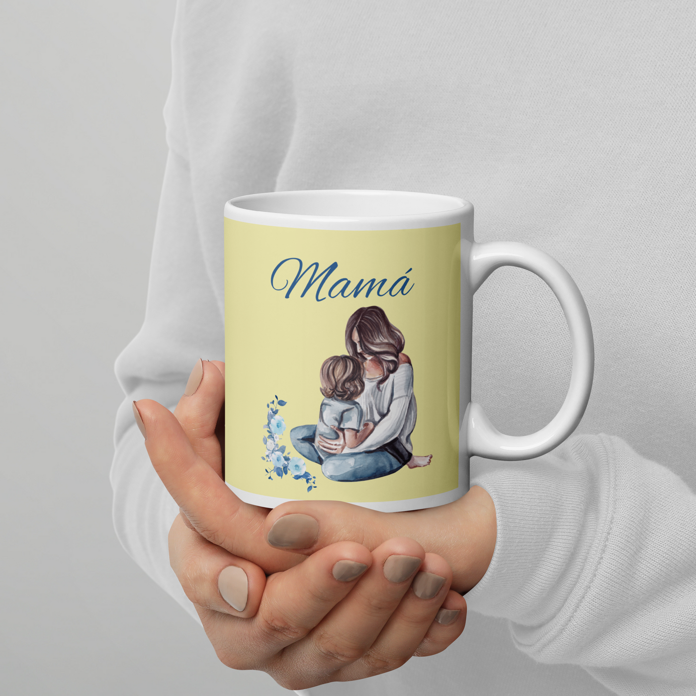 Taza “Mamá” azul